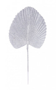 12x Silver Fan Leaf H52cm