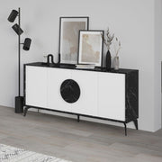 Gora 180x35.6x82 cm Bendir Structure Sideboard with White Doors