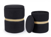 Set2 Pouf Container Karina Black