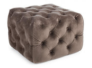 Pouf in dove gray velvet EVAN S 62x62x h46 cm