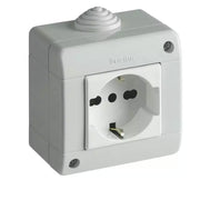 Schuko bypass socket with IP40 case.
