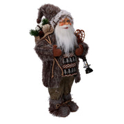 Fabric Santa Claus with gifts and brown lantern cm30x17,5h60