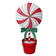 Lollipop metal candy with red vase cm22x13h42