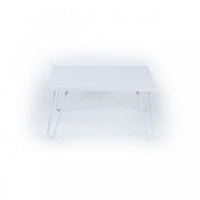 White bed breakfast table with folding legs 60 x 60 x 29 h cm