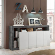 Mogol sideboard 4 doors glossy white oxide 184x42x93H