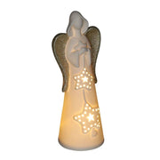 White gold ceramic angel with led ø10,5h27,5