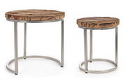 Set of 2 modern wood and metal coffee tables Rafter