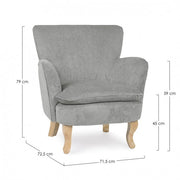 Light gray armchair in vintage style fabric