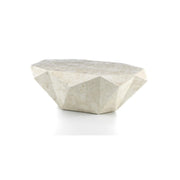 Modern beige fossil stone coffee table 120 x 70 x h 40 cm