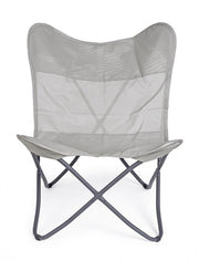 Folding sea chair in textilene Natural BUTTERFLY GABICCE 77.5x81x h89 cm