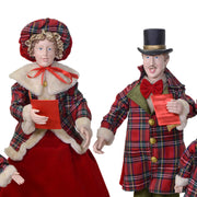 Singer family in Scottish red fabricset 4pcs cm21x15h70
