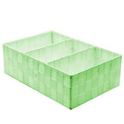Rectangular light green polyester drawer 3 compartments cm31x21h10