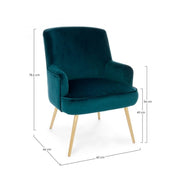 Clelia deep armchair with velvet effect