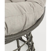 Outdoor armchair in gray natural fiber with MOLLY cushion diameter 69x92x h78 cm
