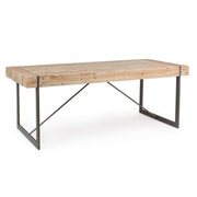 Garrett industrial urban table with wooden top