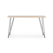 Steel console with wooden top DISTRICT 140x39x h79 cm