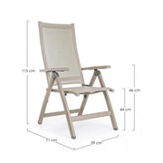 Reclining outdoor armchair Tortora VICTOR 59x71x h113 cm