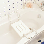 Adjustable Chrome-Plated White Bathtub Seat 19x26x65.5 cm