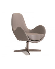 Olga armchair in faux leather and light gray metal STS
