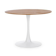 Natural style wooden and aluminum table Ø100a - 75h