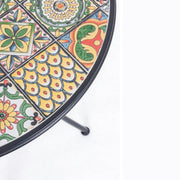 NAXOS steel table with ceramic top 60d cm