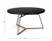 Design style black metal coffee table Ø70a - 38h