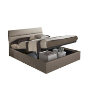 Ios double bed in dark gray eco-leather