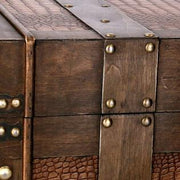 Rectangular brown wooden trunk
