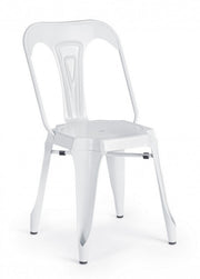Contemporary style chair in white steel MINNEAPOLIS 44x53x h83 cm