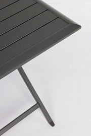 Folding outdoor table in anthracite aluminum ELIN 70x70x h71 cm