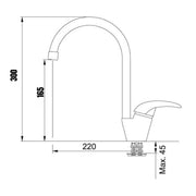 Kitchen Mixer Tap Granite Island 30x22x4.5 cm