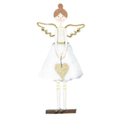 Wooden angel with gold heart cm17x5h37