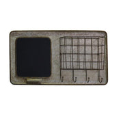 Rectangular metal blackboard with storage rack and 4-seater hanger cm78x12h38.5