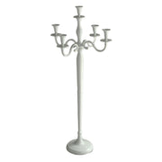 White aluminum candelabra candle holder 5 places cm45x45h100