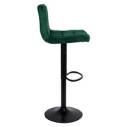 Dark Green Adjustable Stool with Matte Black Legs