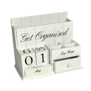 White wooden desktop organizer cm28x16h21