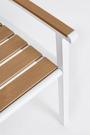 Isak white garden furniture bench