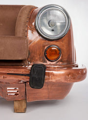 Ambassador sofa in brown leather 159x65x75h cm