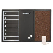Magnetic memo blackboard with cork and chalk cm60x40x1,5