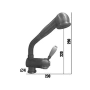 Antique Copper Kitchen Mixer with Pull-Out Spray, 29x23x4 cm