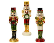 Christmas Nutcracker Squeezable Ornament with Green Garland and Assorted Colored Glitter L 9cm x W 10cm x H 32cm