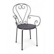 Garden chair with armrests in anthracite steel ETIENNE 49x49x h89 cm