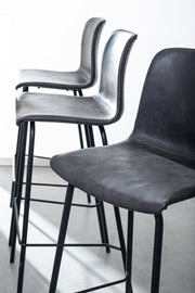 Kyra anthracite leatherette vintage steel bar stool 39 x 44 x 103.5 cm