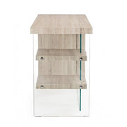 Bilbao wood and tempered glass desk 120x50x76h cm