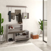 Holdon shoe rack entrance furniture in dark coffee dove grey