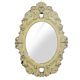 Cream antique wooden mirror ea-6895 cm. 60 x 86 x 1.5