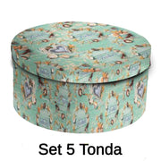 Round cardboard box of 1-5 shells cmø40,5h17,8x33