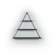 Triangular wall bookcase black pyramid noticeboard 74 x 13 x 61 h cm