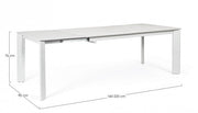 Extendable table Briva white gray