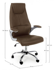 Camberra brown eco-leather office armchair with armrests